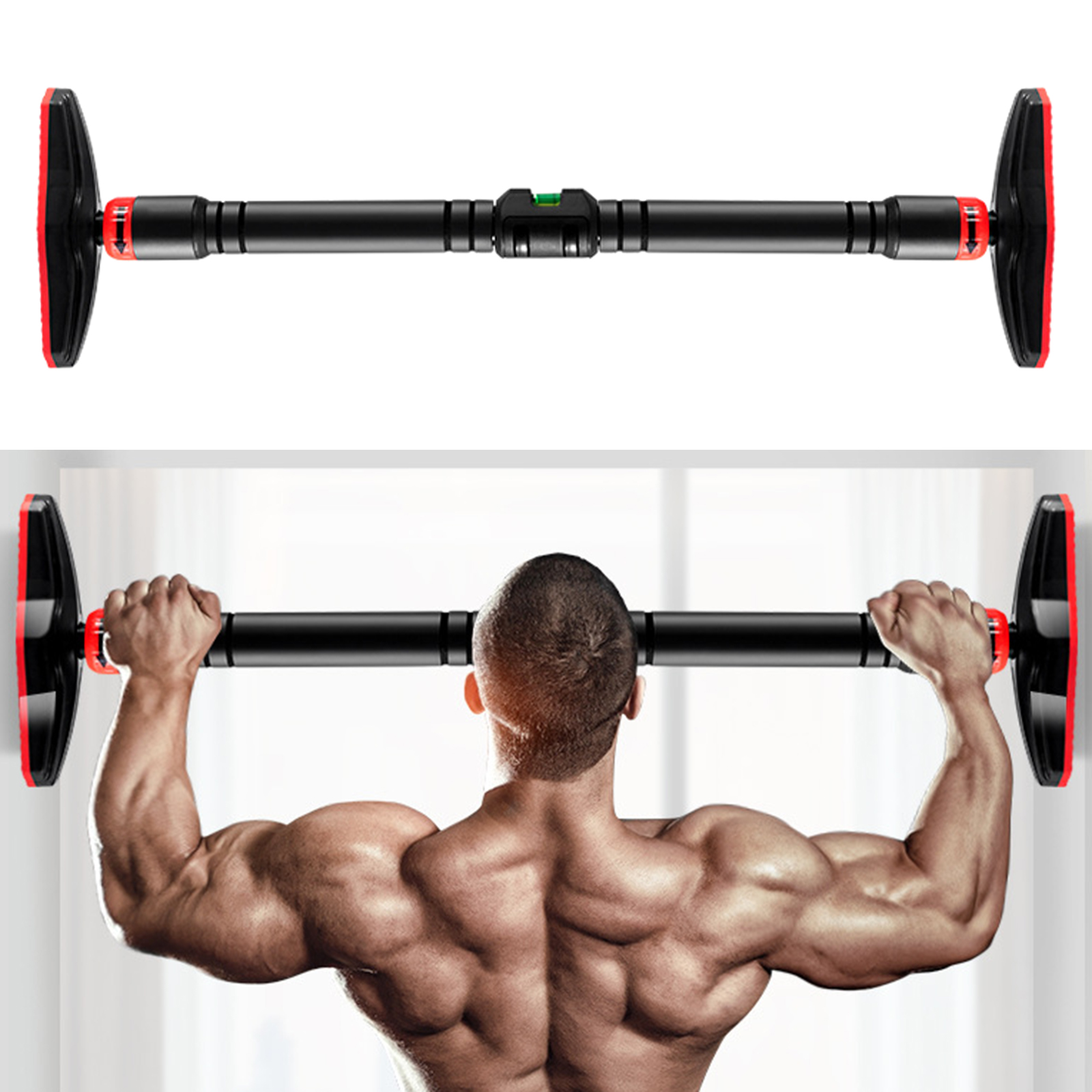 Portable Pull Up Bar for Doorway, Telescopic Chin Up Bar Adjustable Dip Bars for Home Gym Exercise Fitness Up to 440 LBS