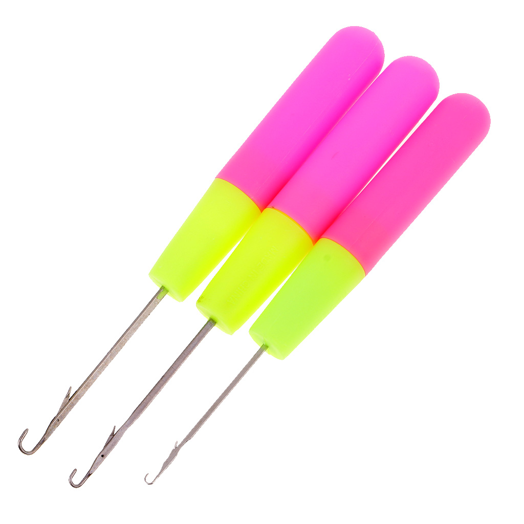 3 Sizes Crochet Hooks Needles Set with Plastic Handle Crafts Weaving Tools