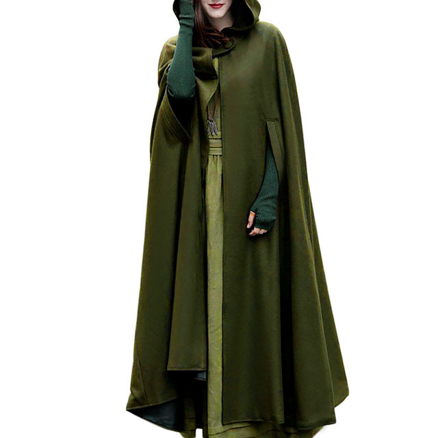 Capa de mujer con capucha abrigo largo de moda Cosplay ponchos y capas mujer  fiesta sin mangas invierno Cardigan Halloween Festival abrigos de Mujer  capa sólida - AliExpress