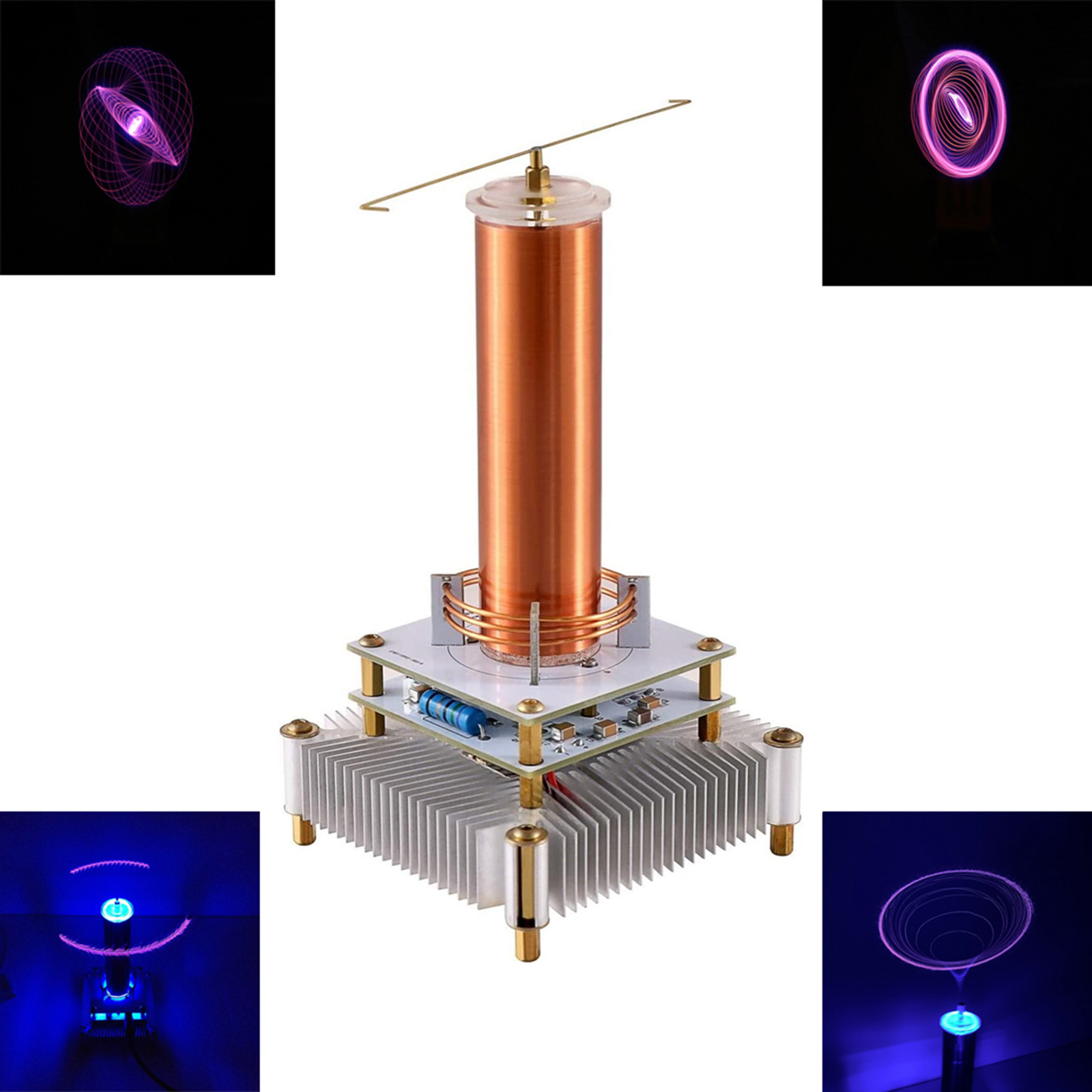 Music Tesla Coil DIY Kit Plasma Speaker DC 24V 3A Wireless Transmission for Teaching + Power DIY Board Physics Desktop Toy