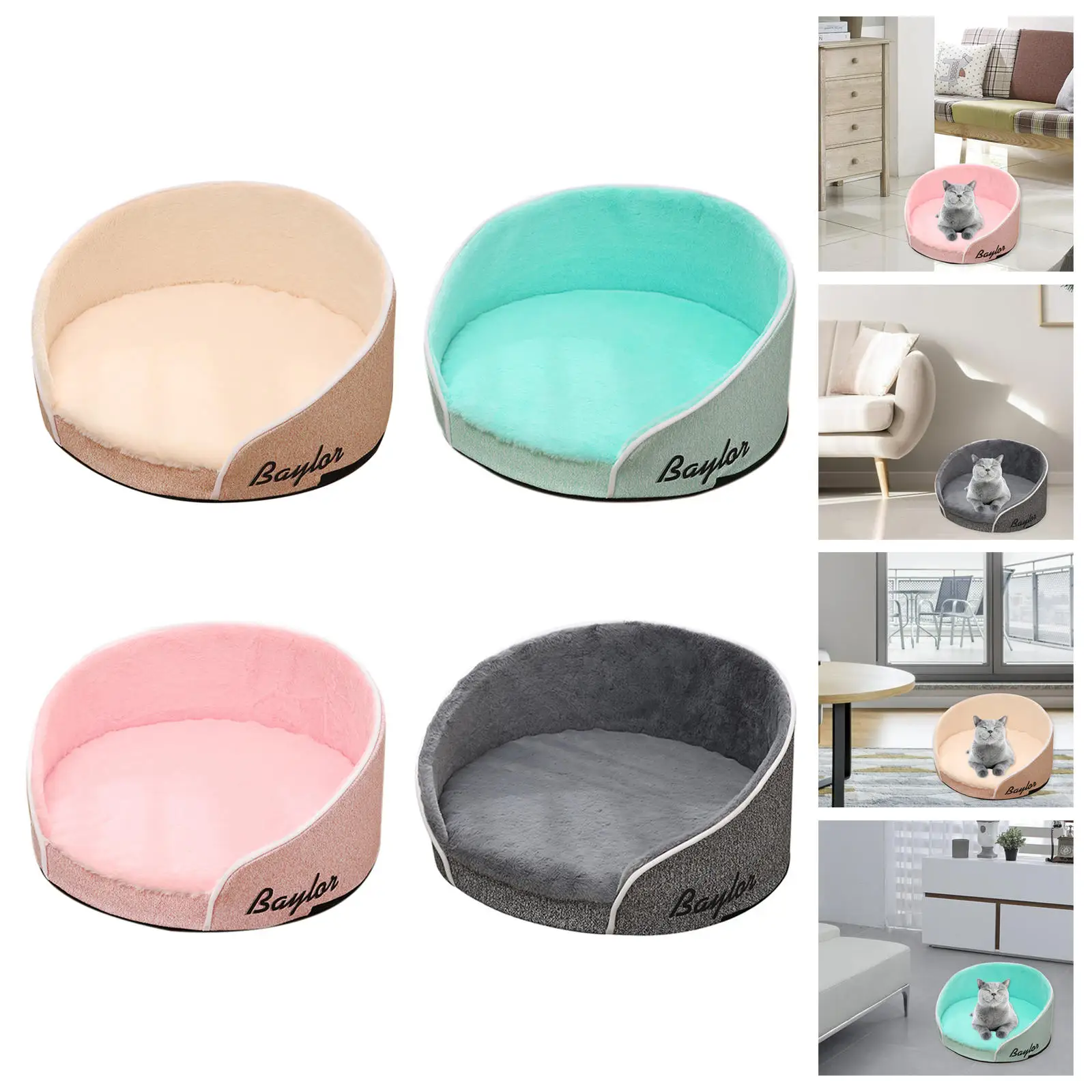 Removable Cover Cat Nest Indoor Cats Pet Kennel for All Breeds Round Soft Sofa Dog Bed