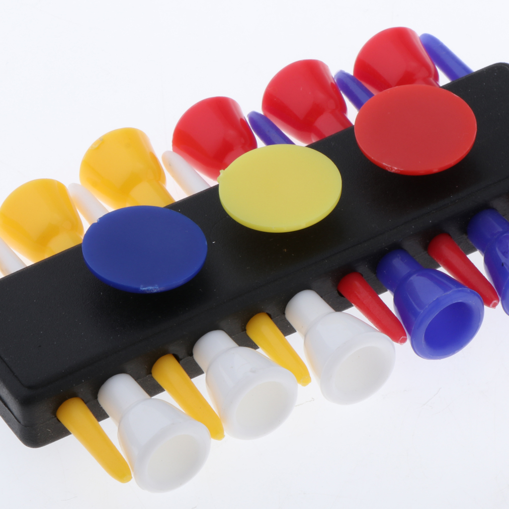 Premium Golf Tee Holder Shelf Ball Marker Training Aids With Keychain Belt Clip