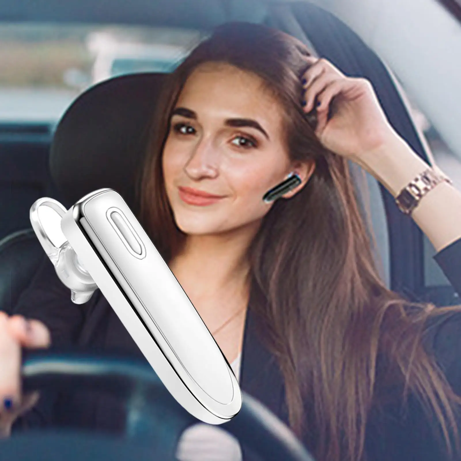 Bluetooth 5.1 Earpiece Hands-Free with CVC8.0 Mic Headset for Sports for iOS Android Devices