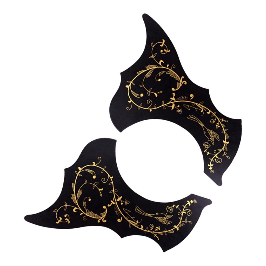 Left Right Handed 40/41'' Folk Guitar Pickguard Scratch Plate Black+Gold