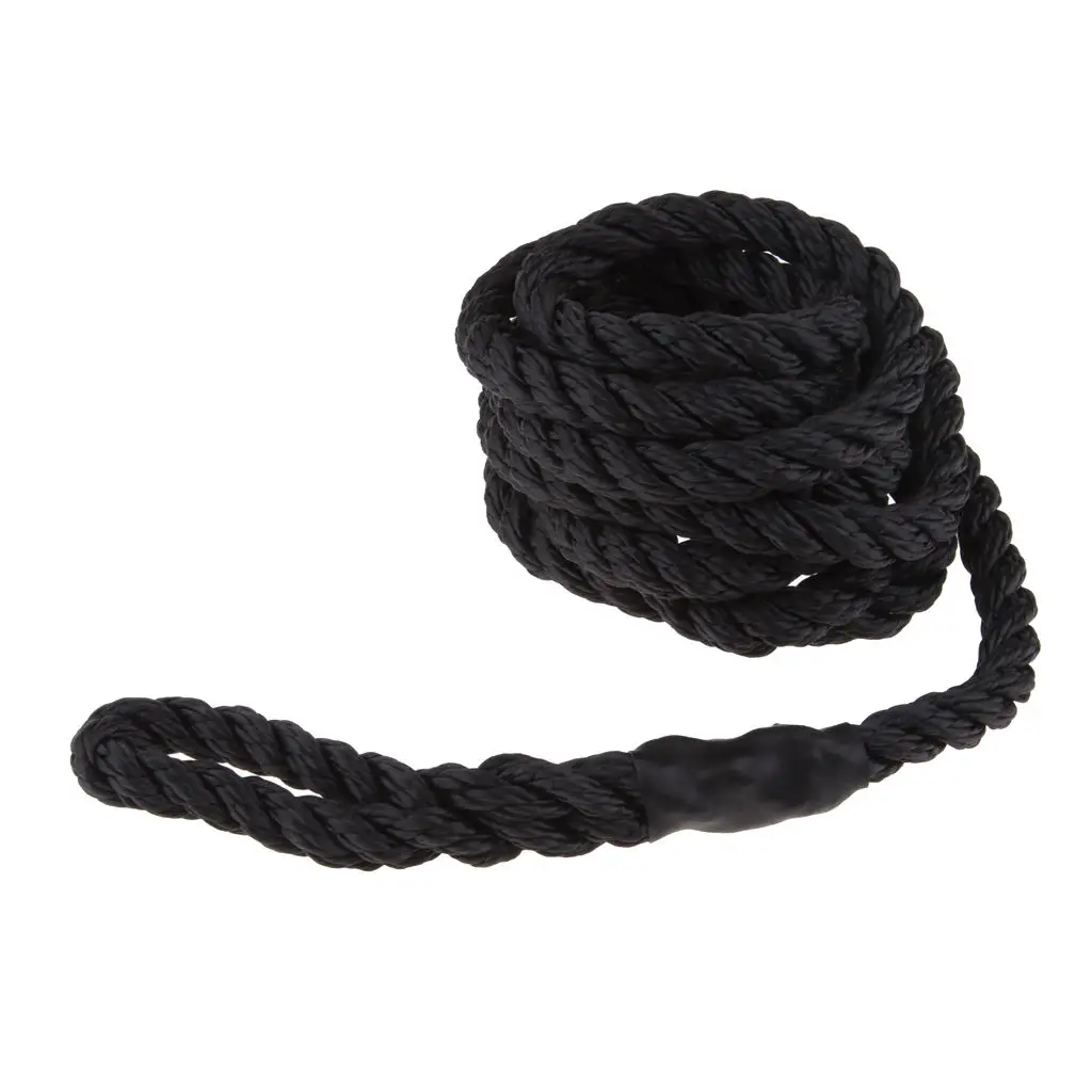 Boat Fender Lines 3/8'' x 6.5' Bumper Whips Rope Docking Black