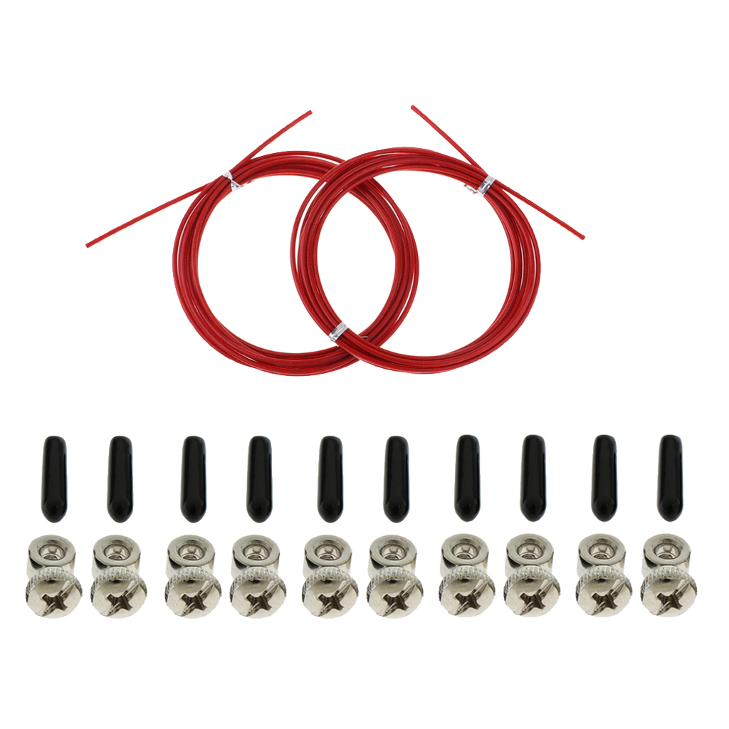 Replacement 5 Pairs Spare Speed Jump Rope Screws End Caps with 2pcs Skipping Rope Cable Cord Replacement - Select Colors