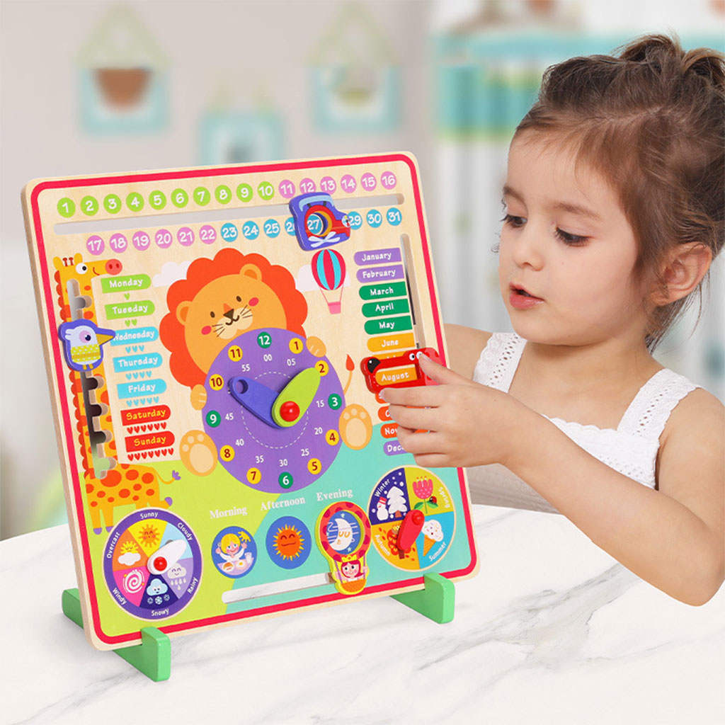 Kids Wooden Calendar Circle Time Center Children, Toddler, Nursery, Early Learning, Kindergarten, Classroom Learning Materials