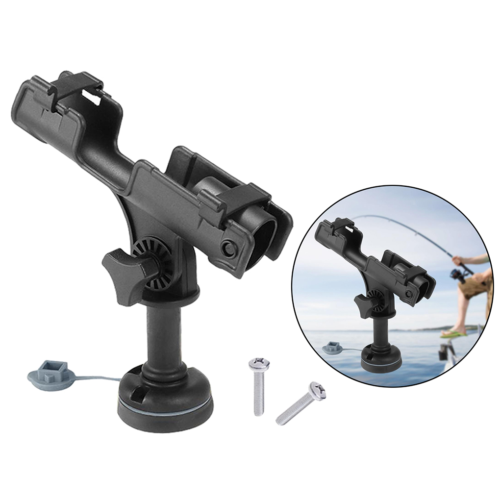Black 360 Deg Swivel Fishing Rod Holder Seat Supoort Bracket for Kayak Row