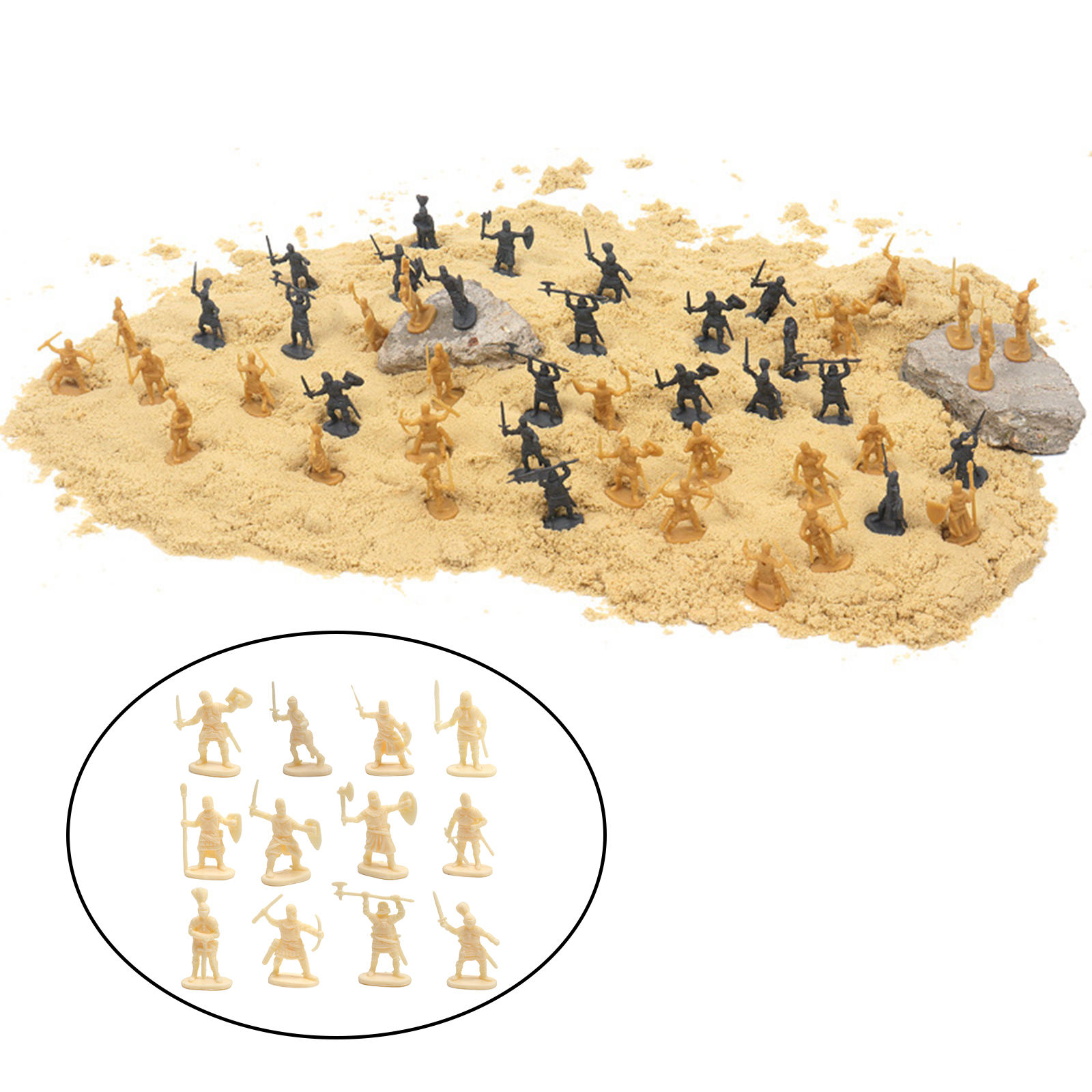200Pcs Plastic Middle Ages Figures Soldier Warriors Sword and Shield Battle Scene 1:72 Scale Layout Dioramas