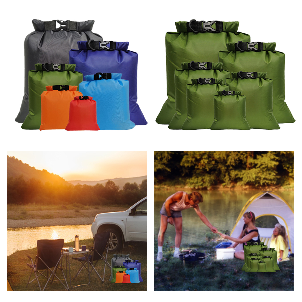 6Pieces Waterproof Water Resistant Dry Bag Sack Storage Pack Pouch Swimming Outdoor Kayaking Canoeing River Trekking Boating