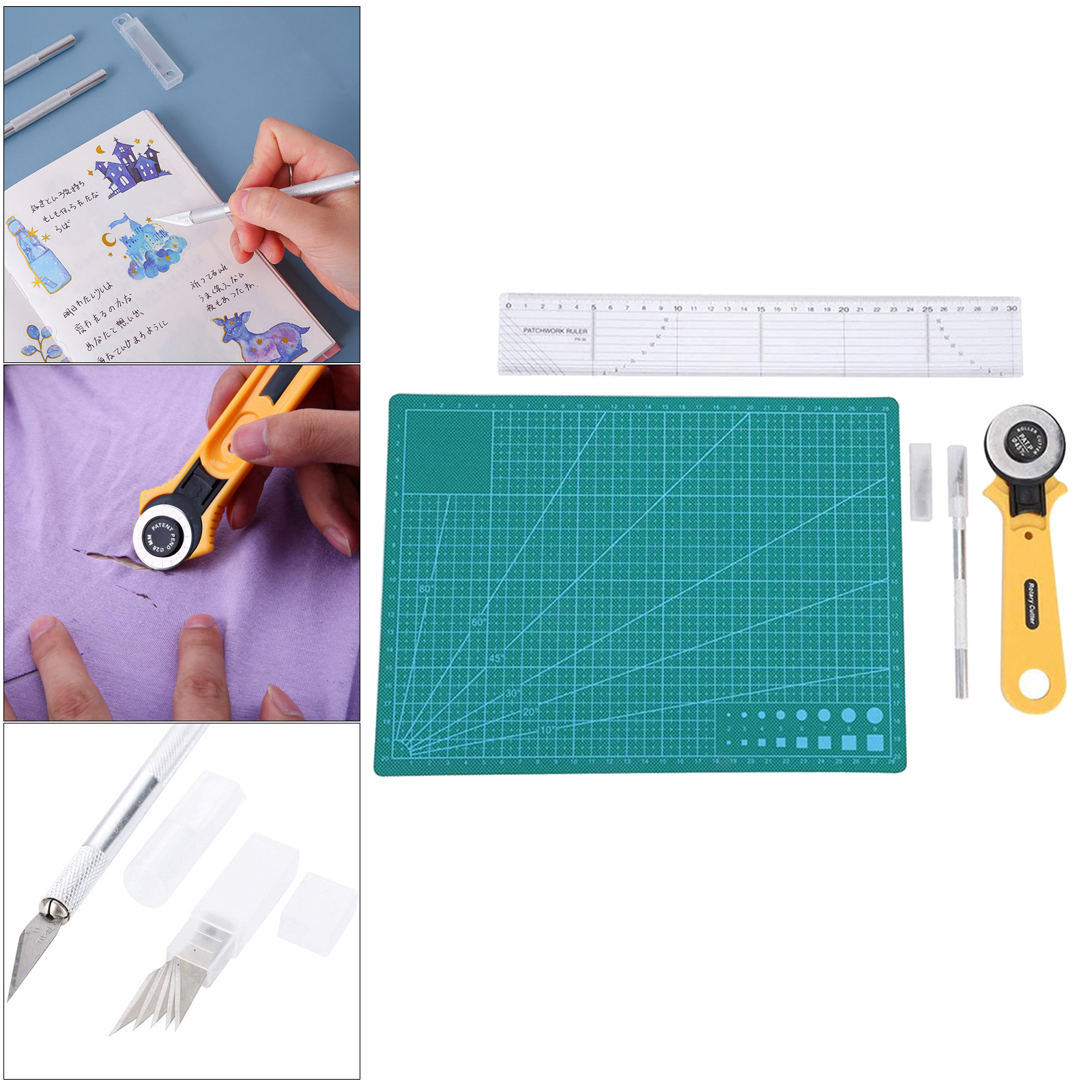 Craft Knives Quilting Rotary Cutter Art Kits Anti-slip Cutting Mat PVC Pad