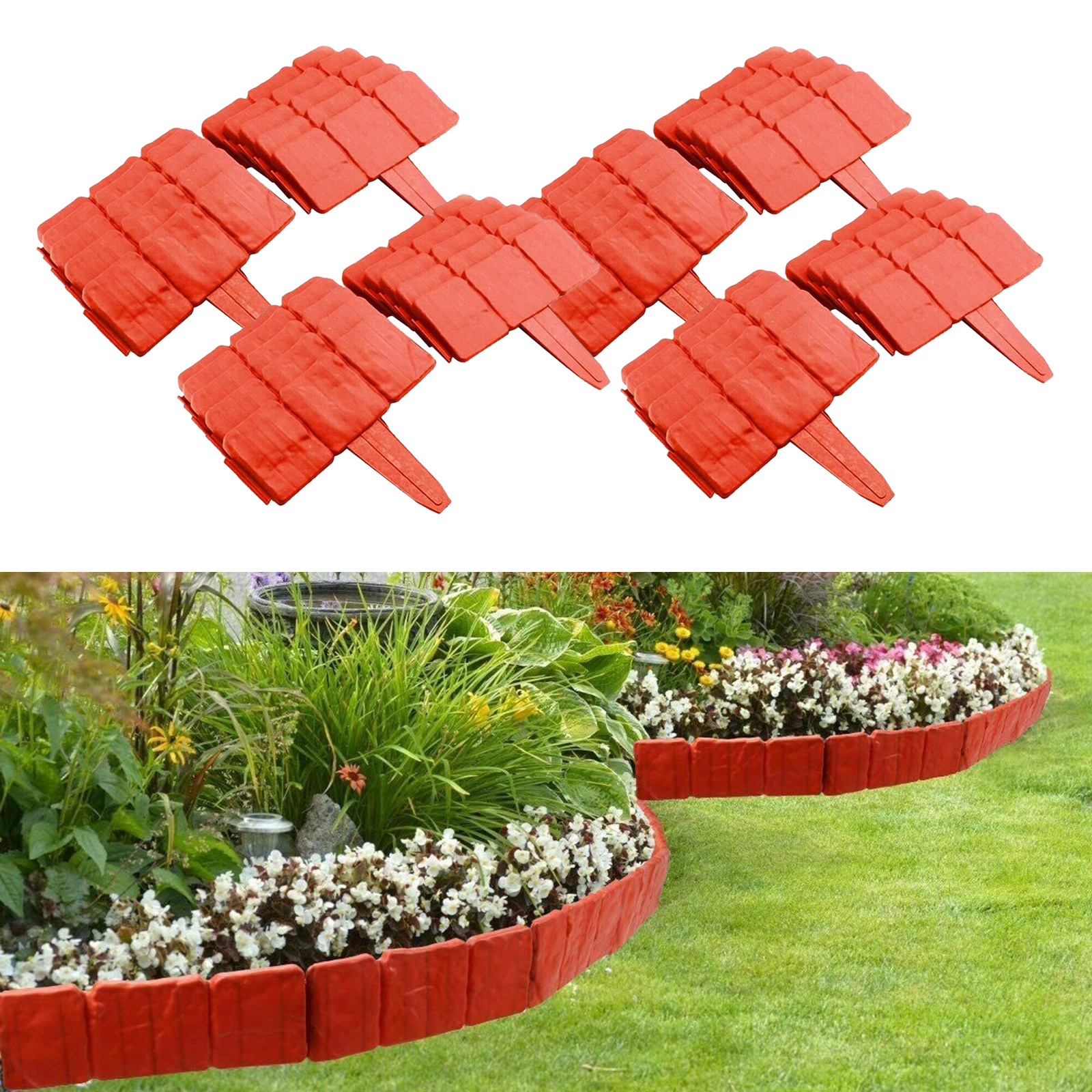 20Pieces Garden Fence Edging Decorative Patchwork Fence Garden Edging