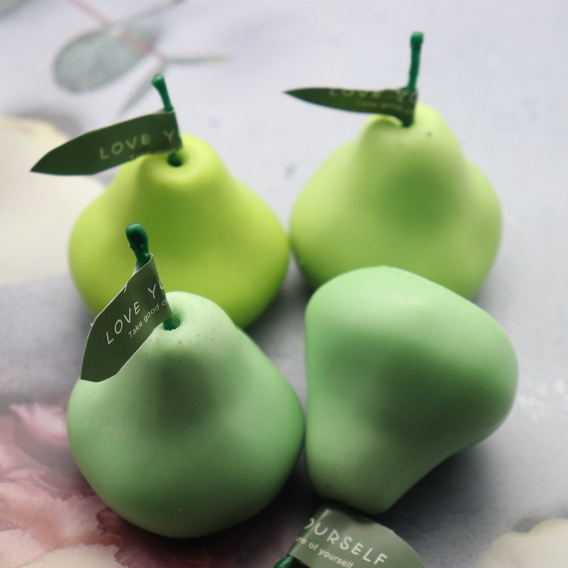 Aromatherapie Kerze Diy Form 3D Simulation Obst Handgemachte Aromatherapie Wachs Birne Kerze Formen Material Silikon Kerze Formen – Detail 1