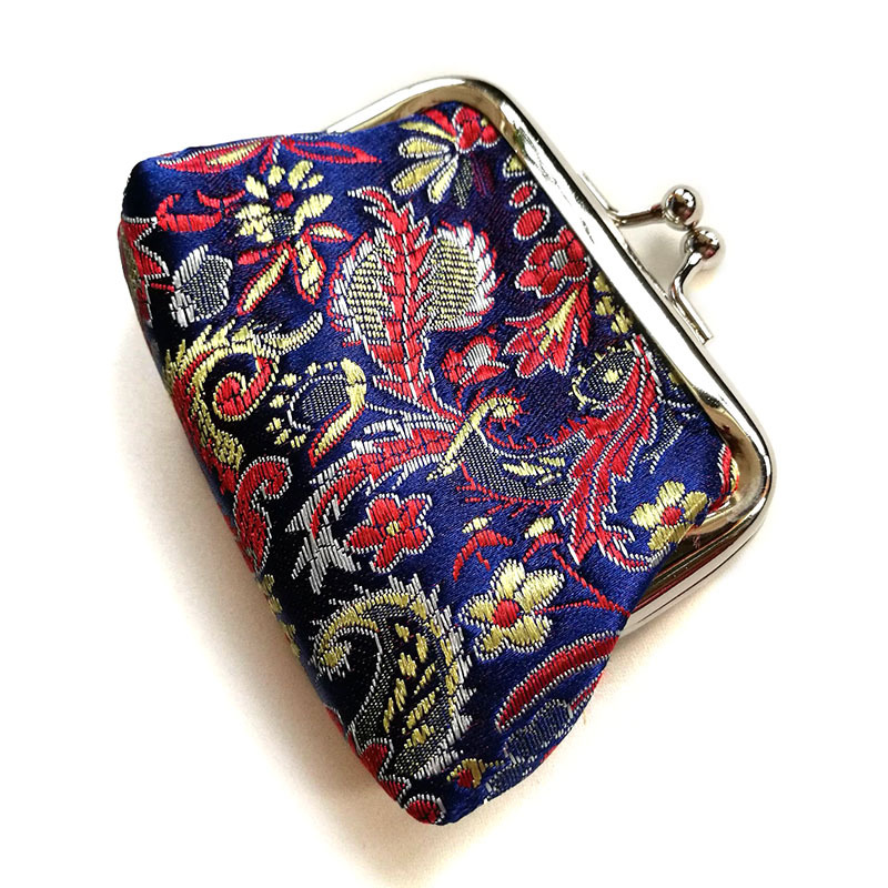 Traditionelle Seide kleine Brieftasche für Frauen Jacquard weben Blumenmuster Mini Hasp Damen Geldbörse Geld Taschen Kinder beutel – Detail 19