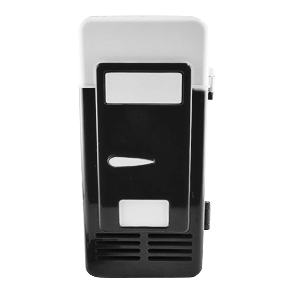 USB Mini Fridge Drink Cooler Refrigeration System Small Refrigerator Black