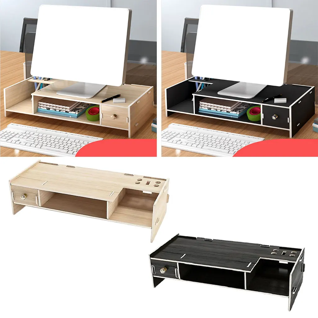 Desktop Monitor Stand Riser Increased Stand Storage Screen Holder Removeable Computer Monitor Riser for Laptop PC Tablet