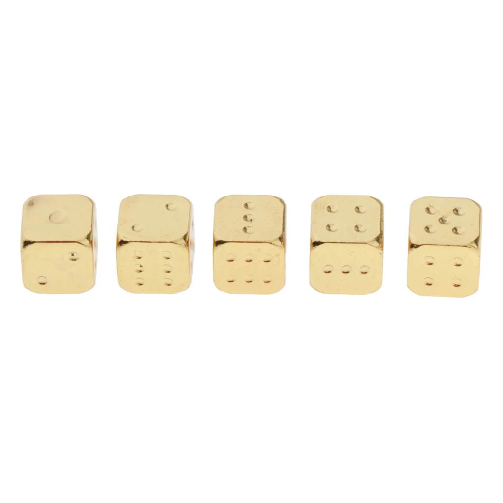5/set Zinc Alloy Six Sided Dice 12mm for Board Game Mahjong Play Accessories