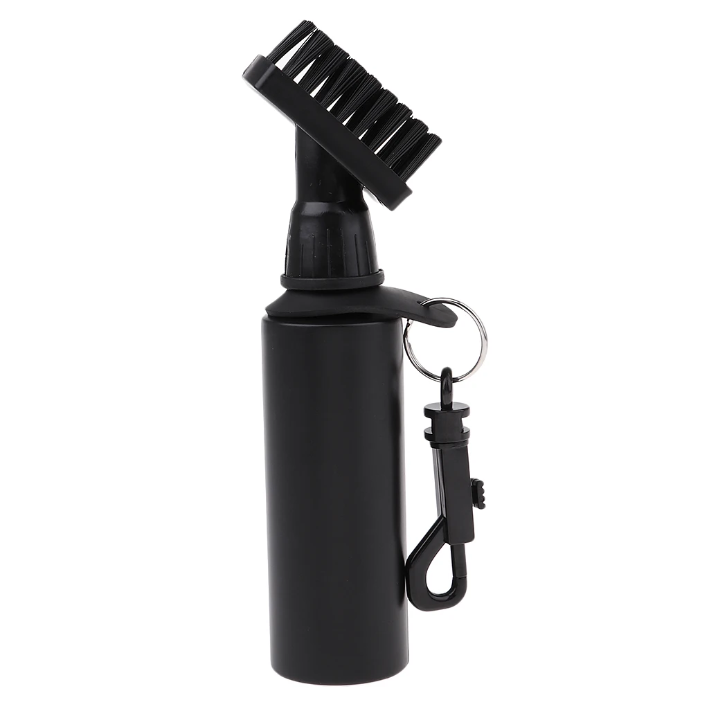 Protable Golf Club Groove Brush Plastic Cleaning Brush Golf Cleaner With Water Bottle Self-Contained Water Brush - Black Ball
