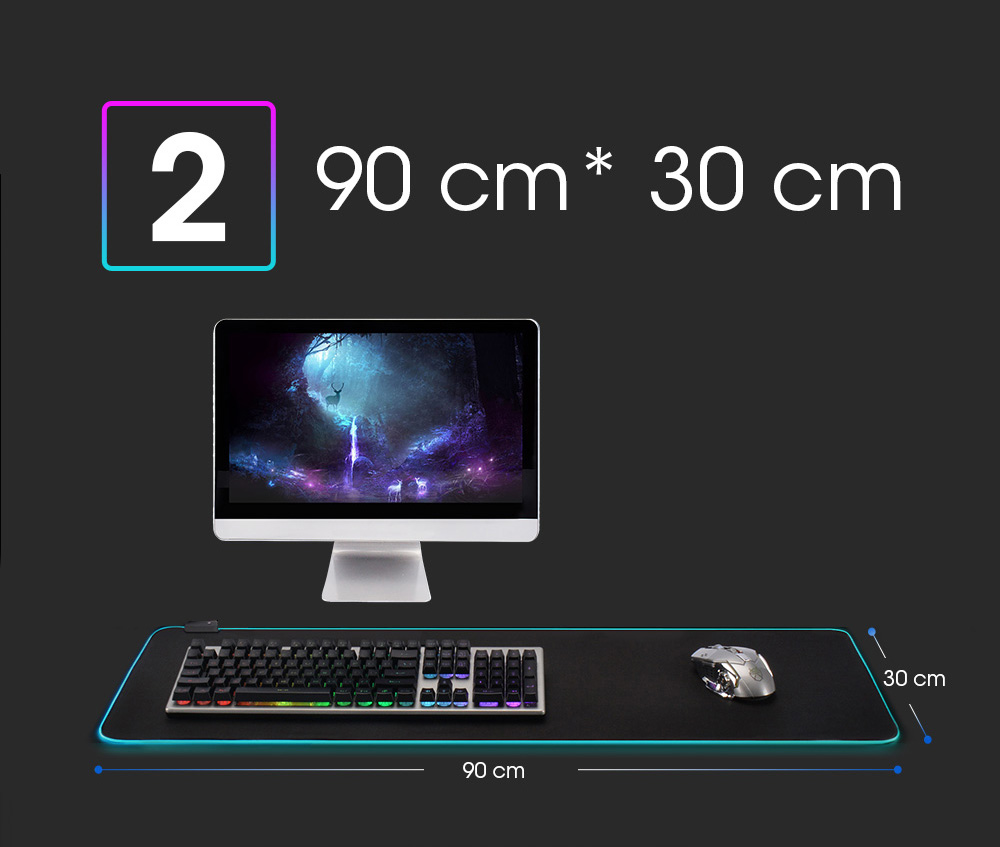 Rgb Led Gaming Mouse Pad Waterproof Large Keyboard Desk Mat_voghion.com