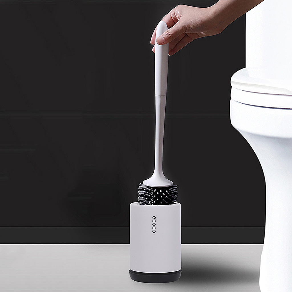 Bathroom Toilet Brush and Holder Set Cleaning Long Handle Toilet Bowl Cleaner Brush TPR Soft Bristle Bathroom Brushes