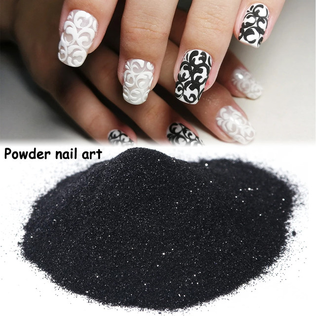 Nail Glitter Sugar Powder balck White Pigment Powder fine - Temu