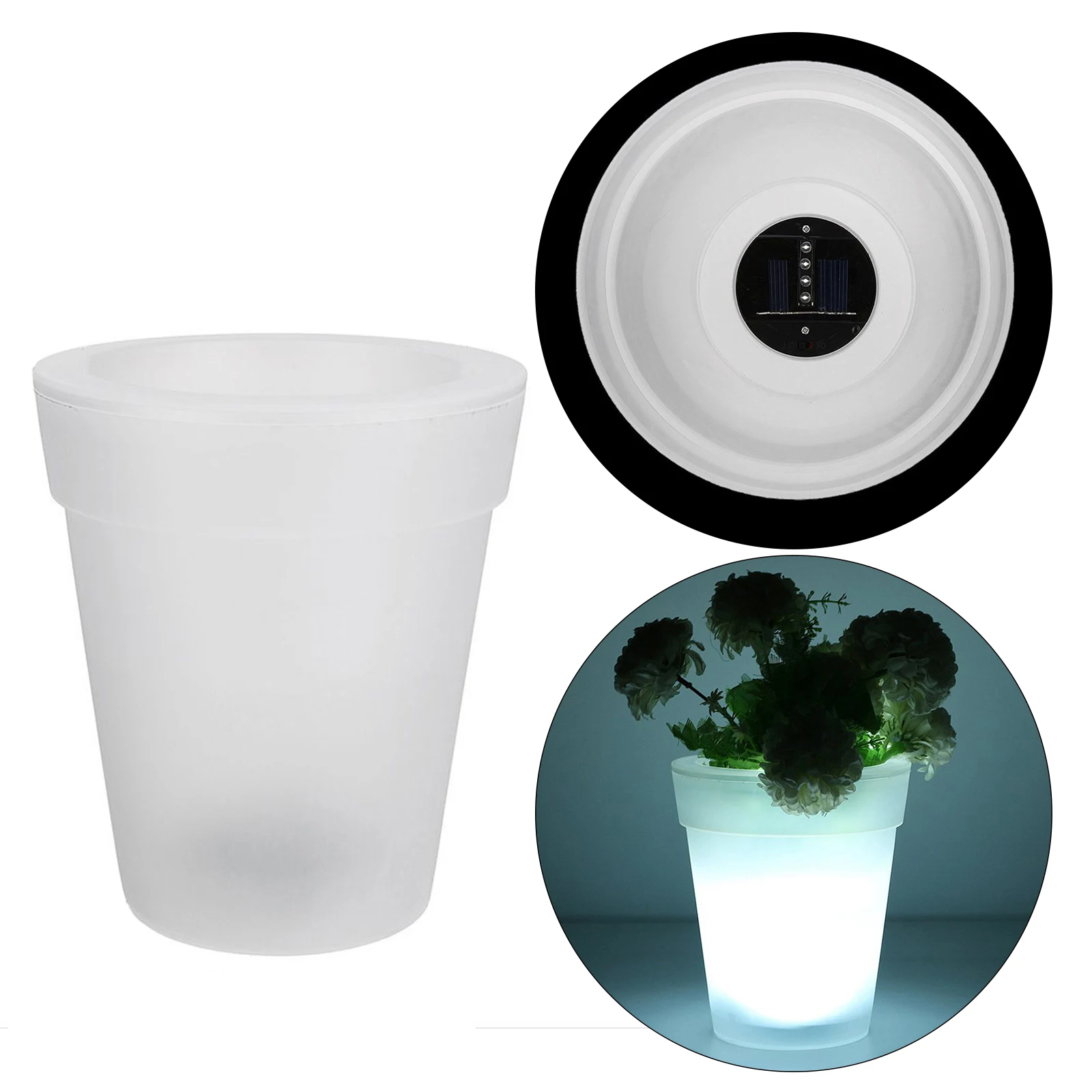 Illuminated Plant Pot Flower Pot with LED Lighting Solar Flower Transparent Flower Pot Modern Planter Vase