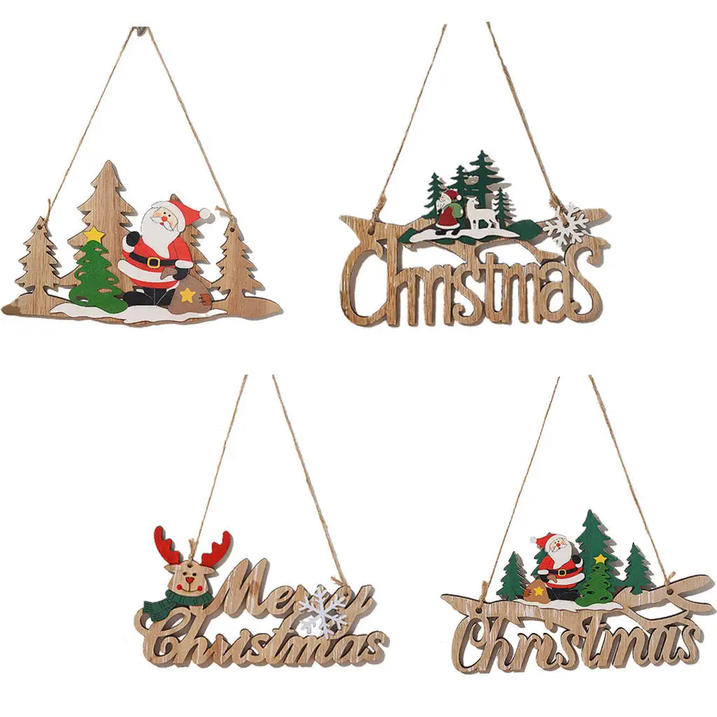 Christmas Door ing Sign Rustic Wooden Merry Christmas Oranments for Classroom