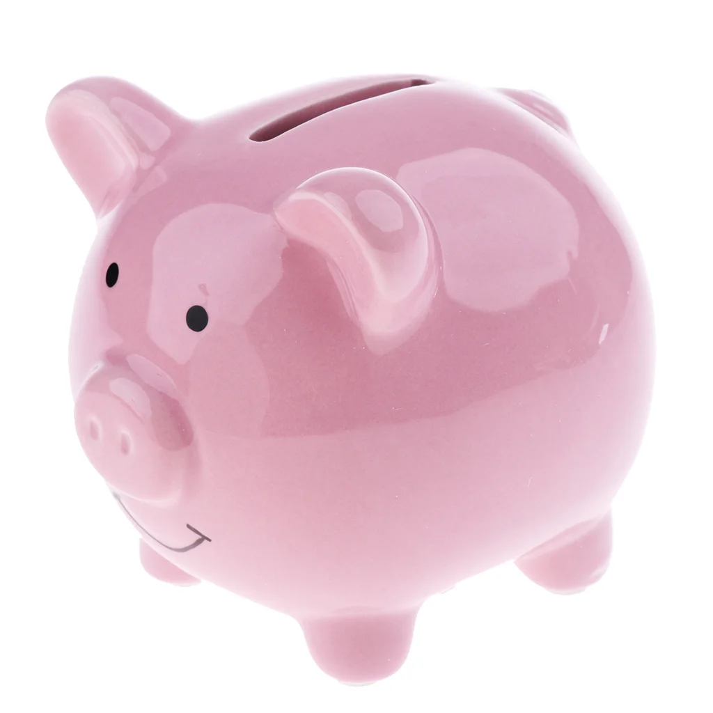 Ceramic Money Box Pots Savings Fund Save Coins Piggy Bank for Children,Gold 