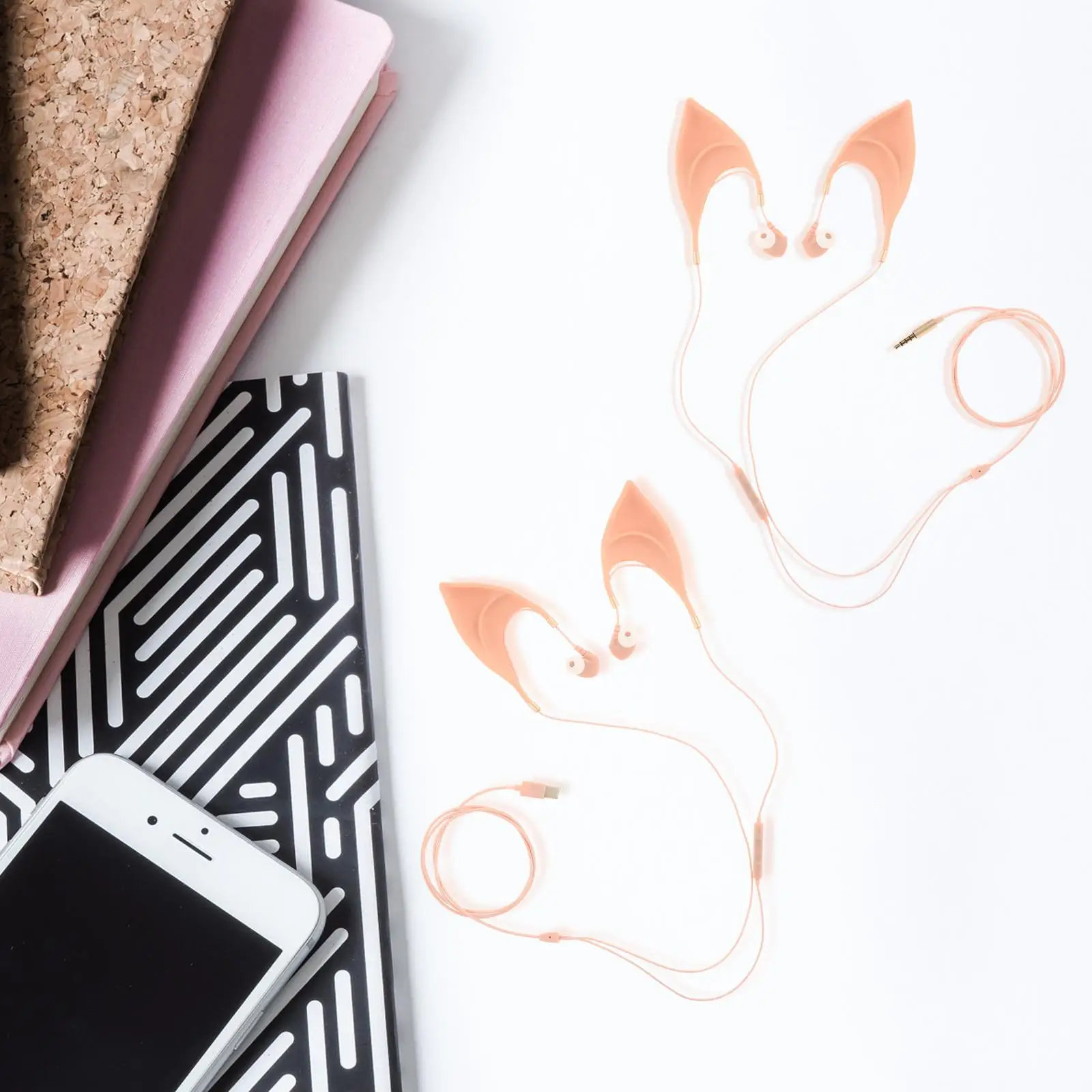 Elf Earbuds Headphones Elegant Corded Earphone Cosplay Headset with Mic Spirit Costume Accessories for Android Computer