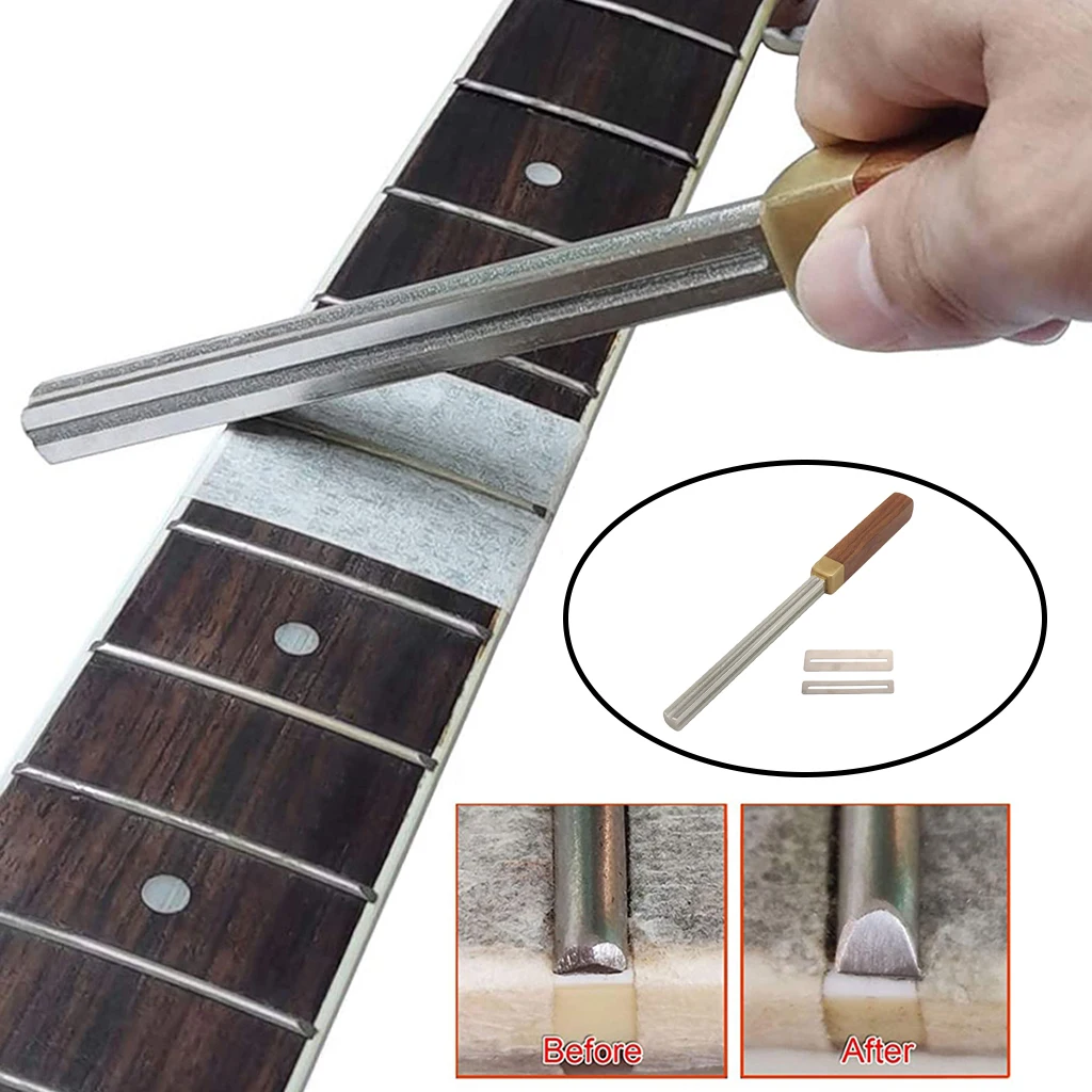 Universal Guitar Fret Crowning File Fingerboard Fret File Leveling Luthier Diamond Coating Repairing Accessory for Bass