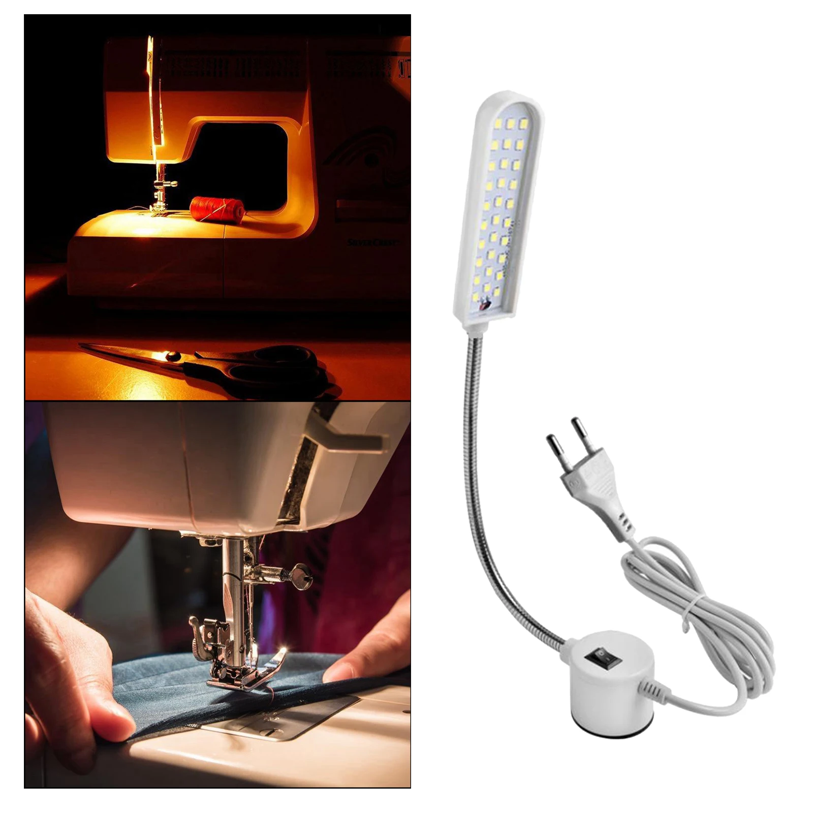 Sewing Machine Tabletop Lamp Industrial Sewing Machine Table Top LED Bright Lamp Flexible Gooseneck Lamp EU Plug
