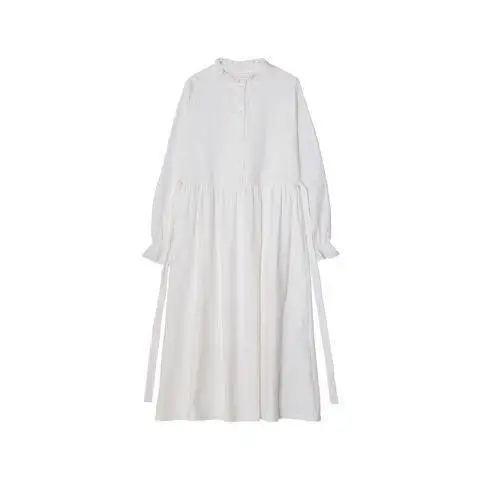 Long Dresses Women High Street Cozy Bandage Pure-white Simple French Style Girlfriend Autumn College Ladies Tender Leisure Femme off shoulder dress