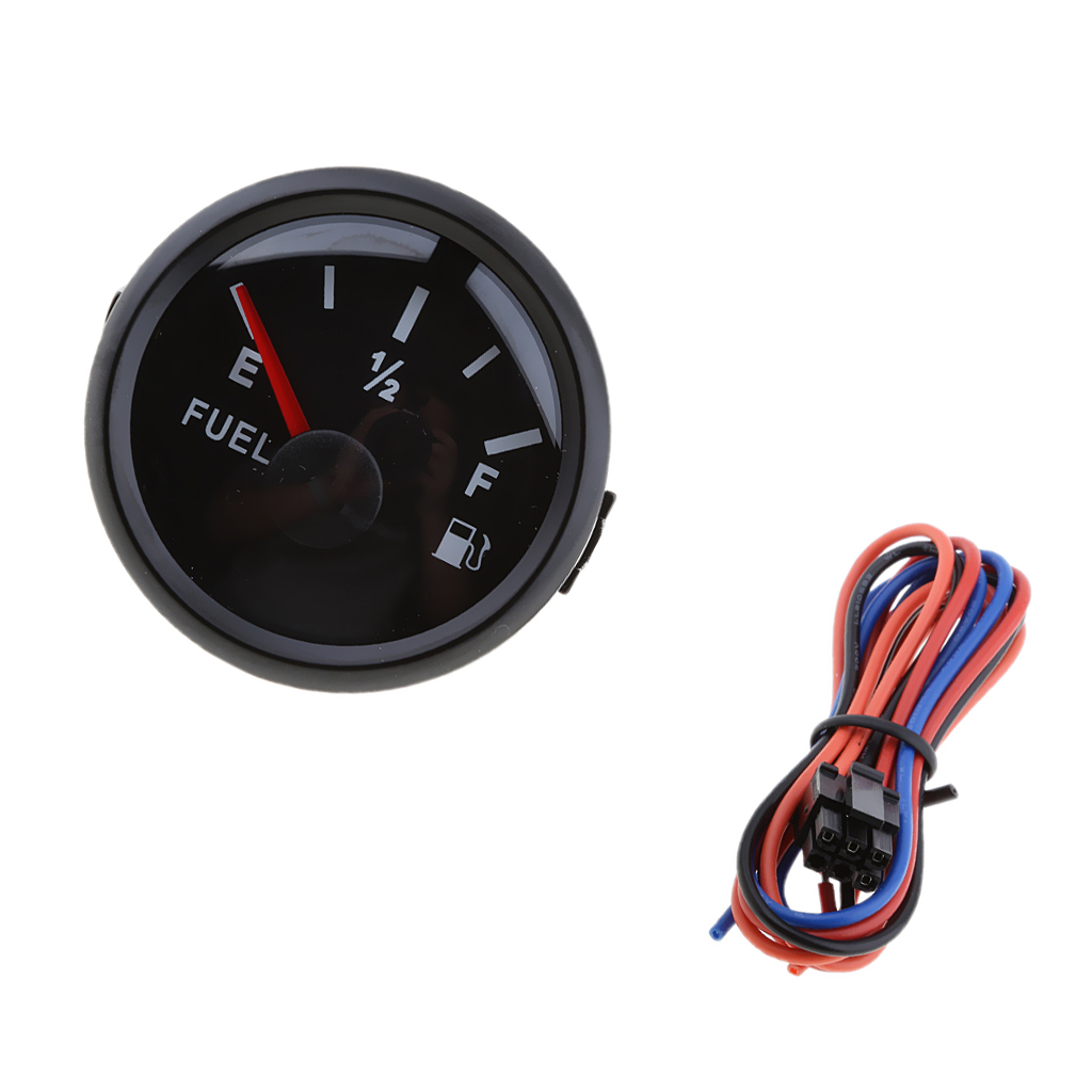 2 inch 52mm Marine Dash Mounted Fuel Lever Gauge - E-1/2-F Indicating Range (0 to 190ohm)