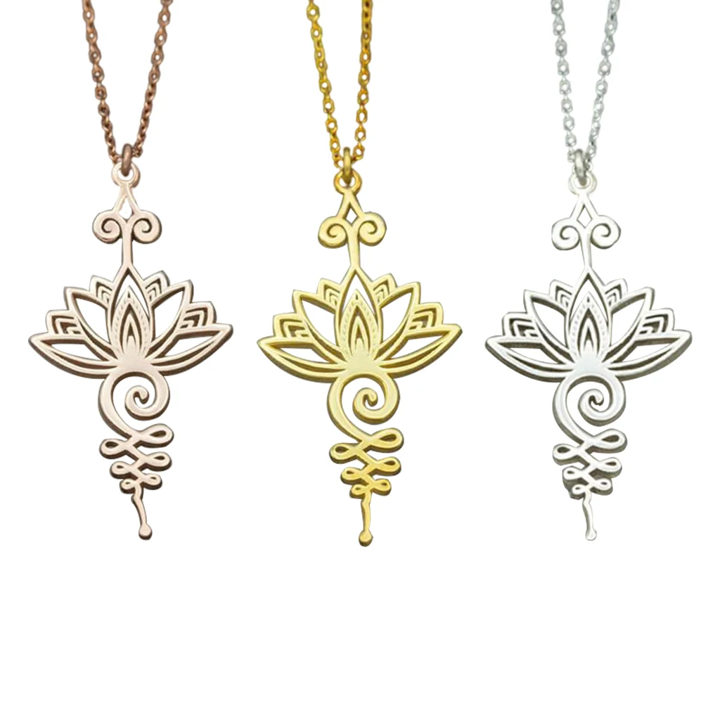 Lotus Flower Pendant Necklace Inspirational Month Birth Hollow Flower Lockets for Yoga Floral Disc Pendant Jewelry