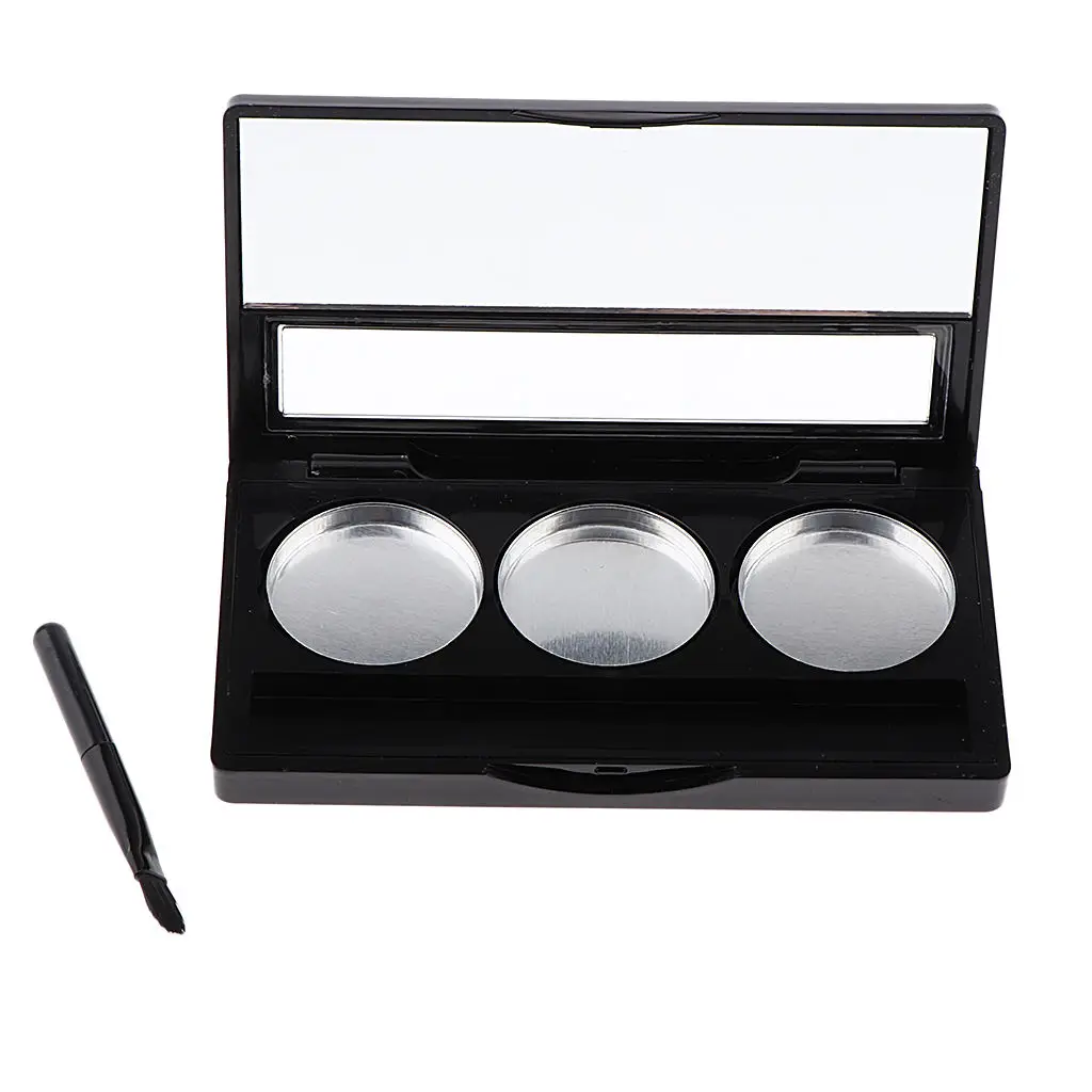 3 Slots Empty Eyeshadow Palette Blush Powder Container DIY Cosmetic Case Box