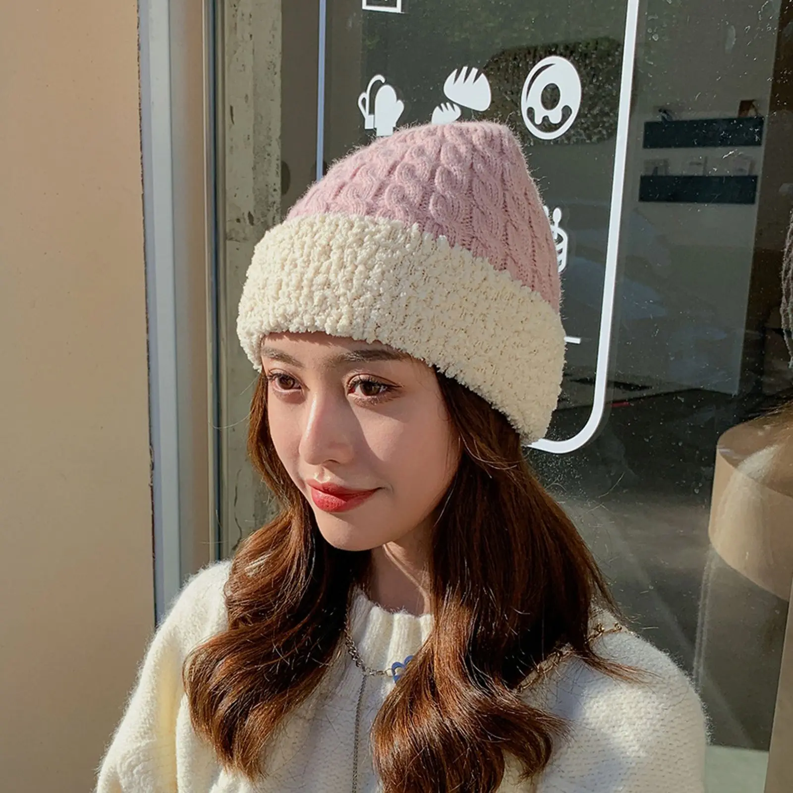 Women Thick Elastic Beanie, Autumn Winter Keep Warmth Knitted Headgear, Thermal Stylish Leisure Hats for Outdoor Decoration