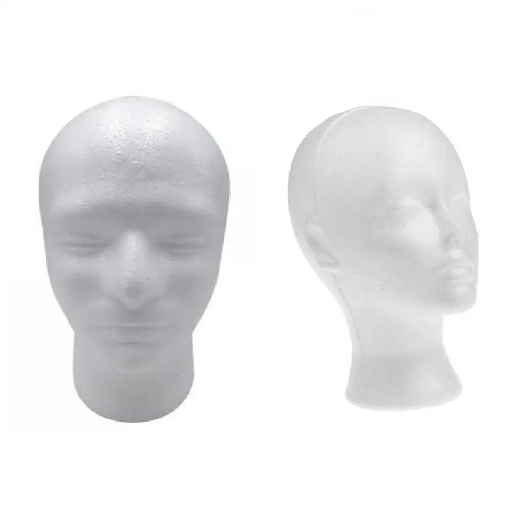 White Wig Head Foam Styrofoam Mannequin 