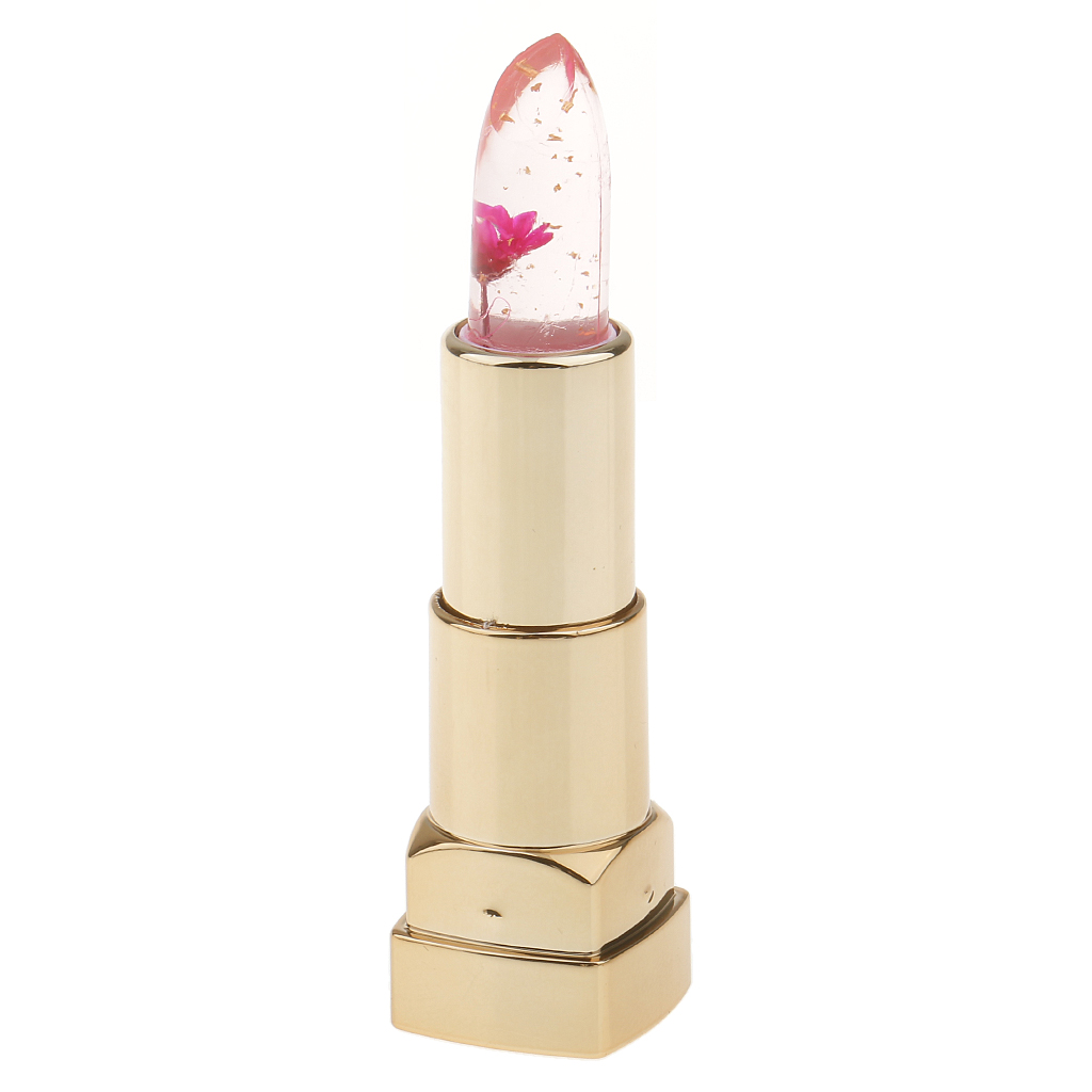 Waterproof Magic Clear Jelly TEMPERATURE CHANGING COLOR Lipstick Flower Inside