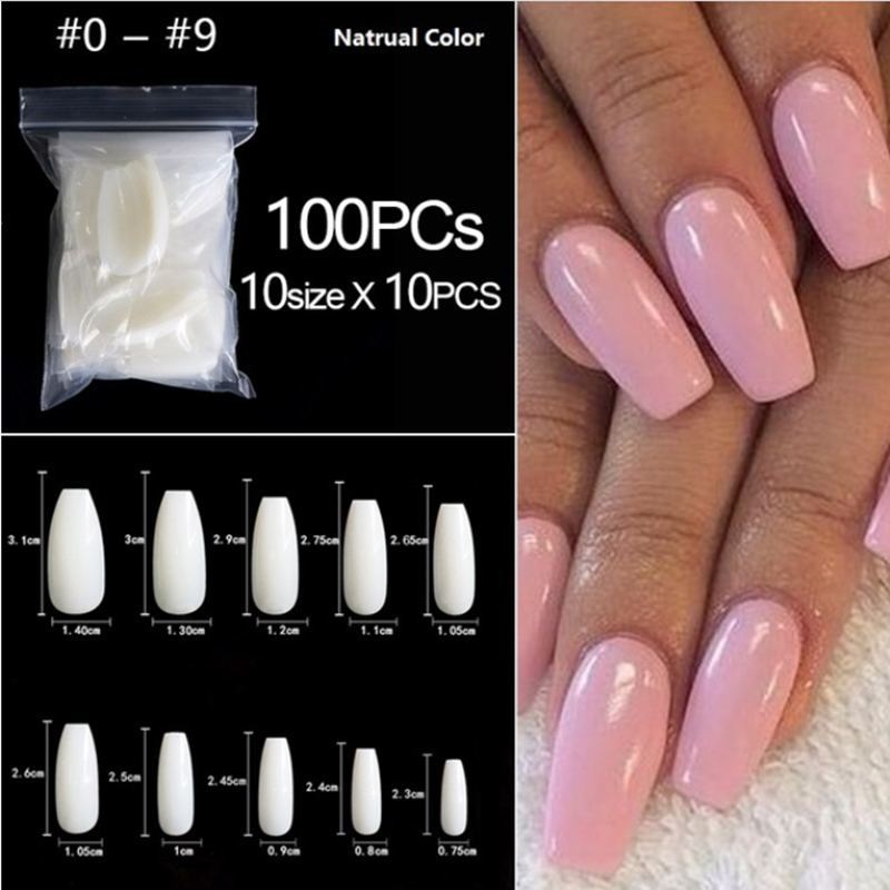 100 500pcs Diy False Ballerina Full Half Nails French Style Mixed Size Acrylic Nail Tips Nail Prorection Nail Art Tools Stickers Decals Aliexpress