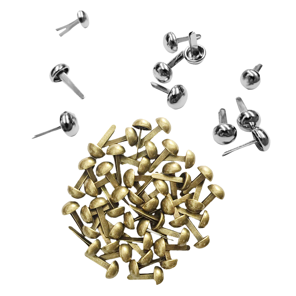 200Pcs 6mm Round Mushroom Shaped Metal Rivets DIY Punk Style for Leather Shoes Bag Bracelet  Studs Tacks Clothes