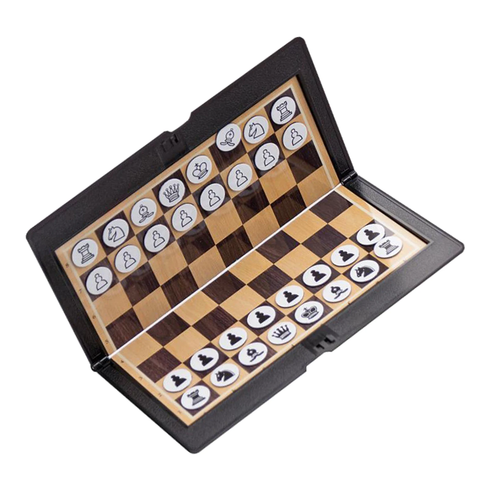 Pocket Chess Folding Board Interactive Chess Travel Camping Portable Entertainment Magnetic Chessboard Game Easy Carry