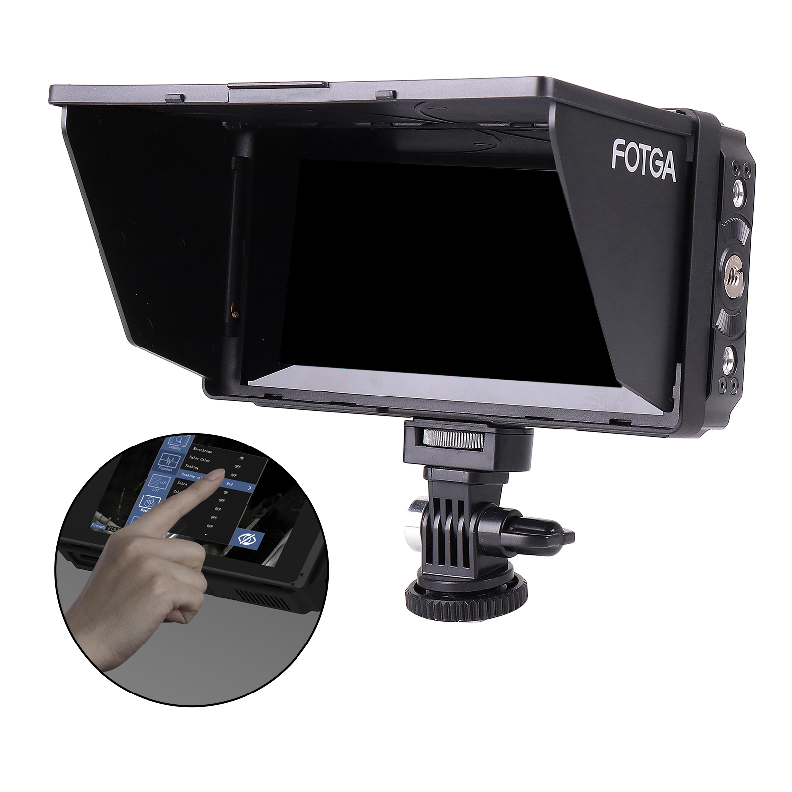 C50 FHD on-Camera Field Monitor  4K Input / Output Dual Battery Plate