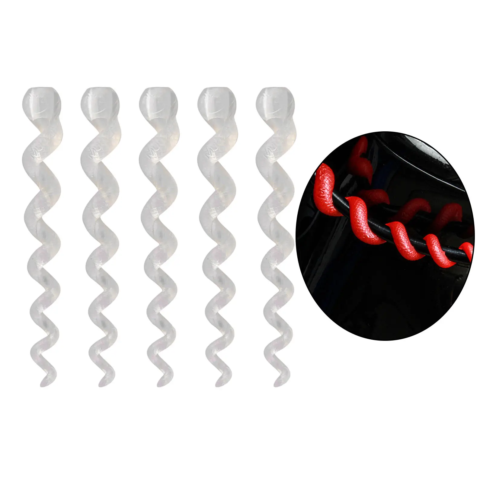 5Pcs Cable Sleeve Rubber Waterproof Spiral for Housing Protector MTB Brake Line Pipe Road Bike Cycling