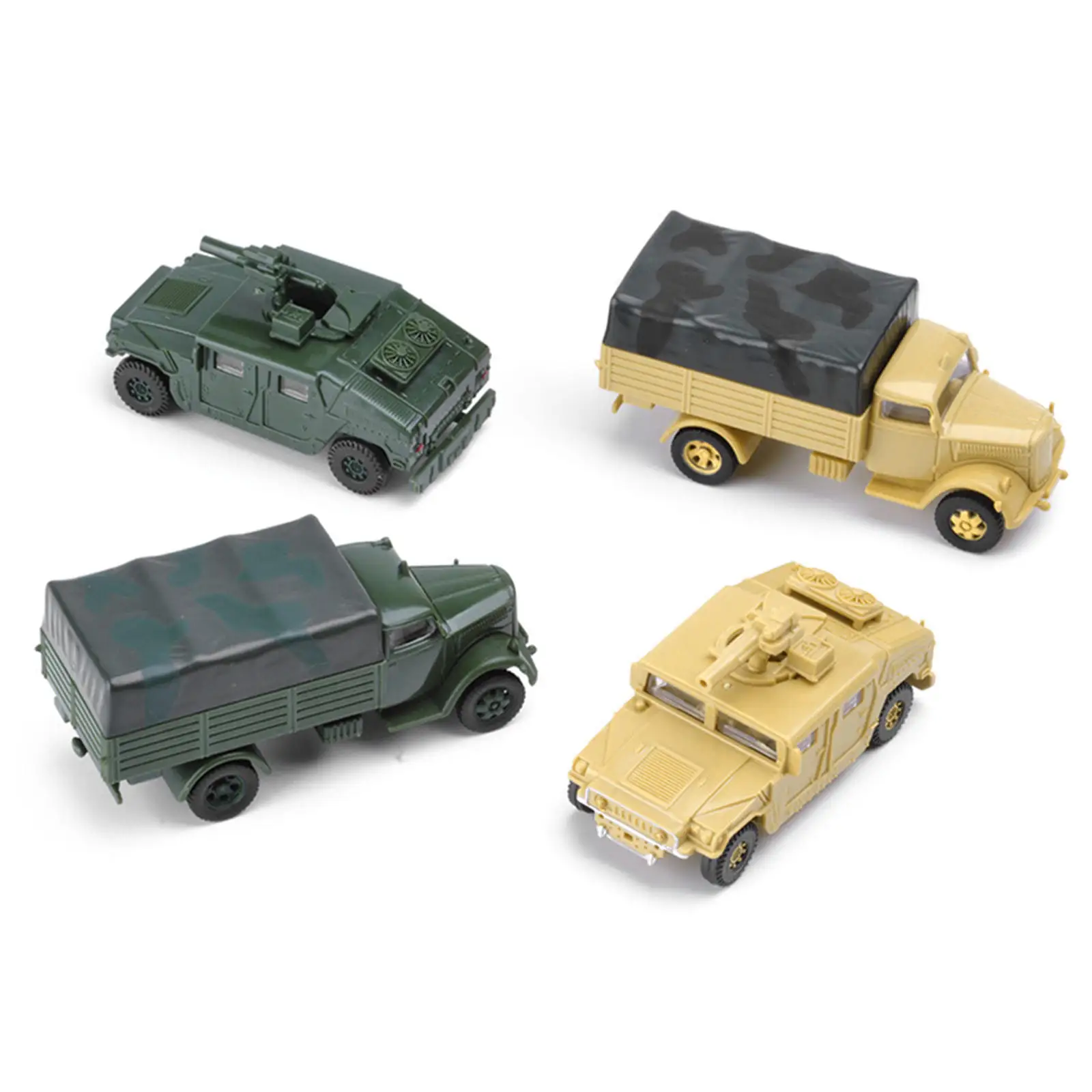 4Pcs 1/72 Vehicle Model Toy Micro Landscape Educational Toy Collectibles