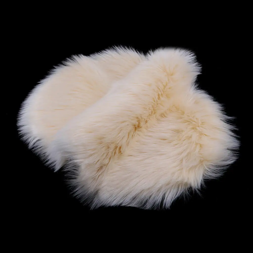 2x Sheepskin Fluffy Skin Faux Fur Rug Mat Small Rugs 40x60cm Beige