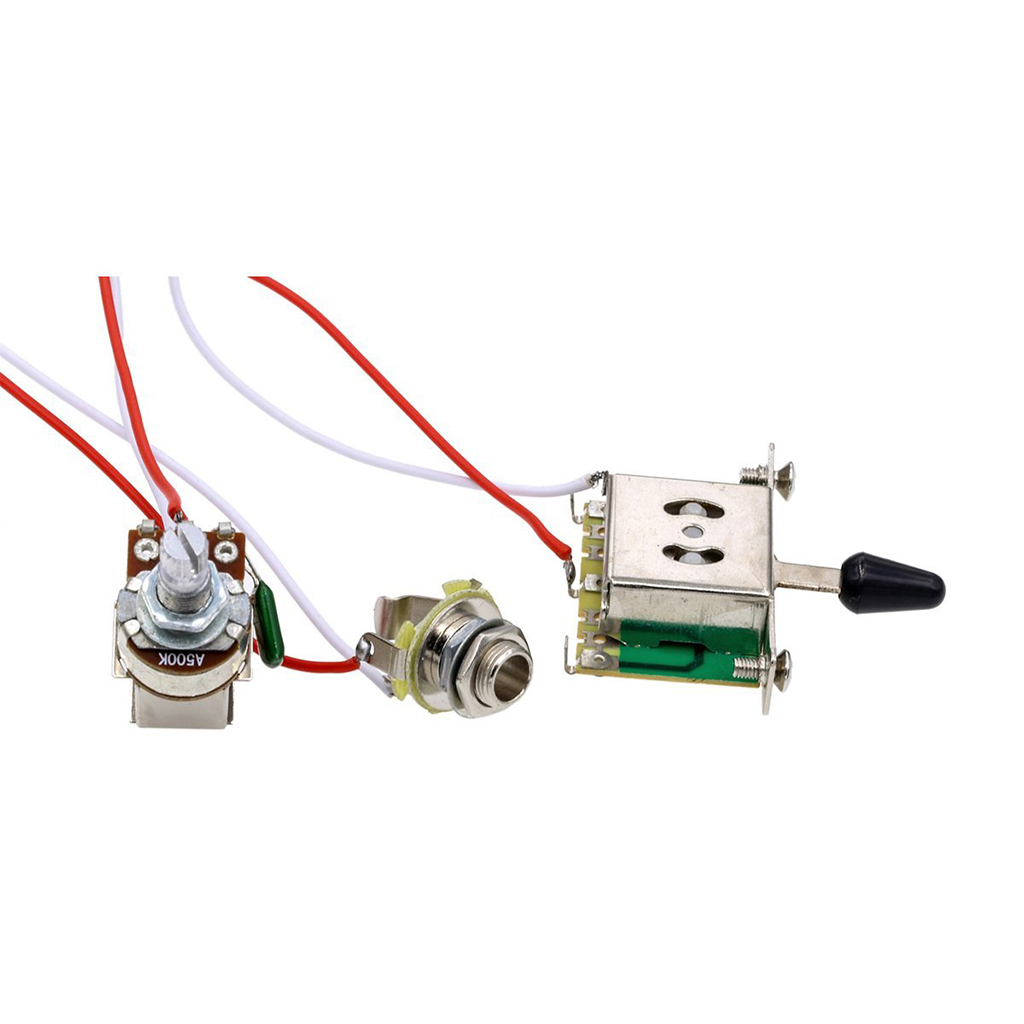 Electric Guitar Wiring Harness Prewired Kit for Electric Guitar Parts 3 Way Toggle Switch 500K Pots 1T1V