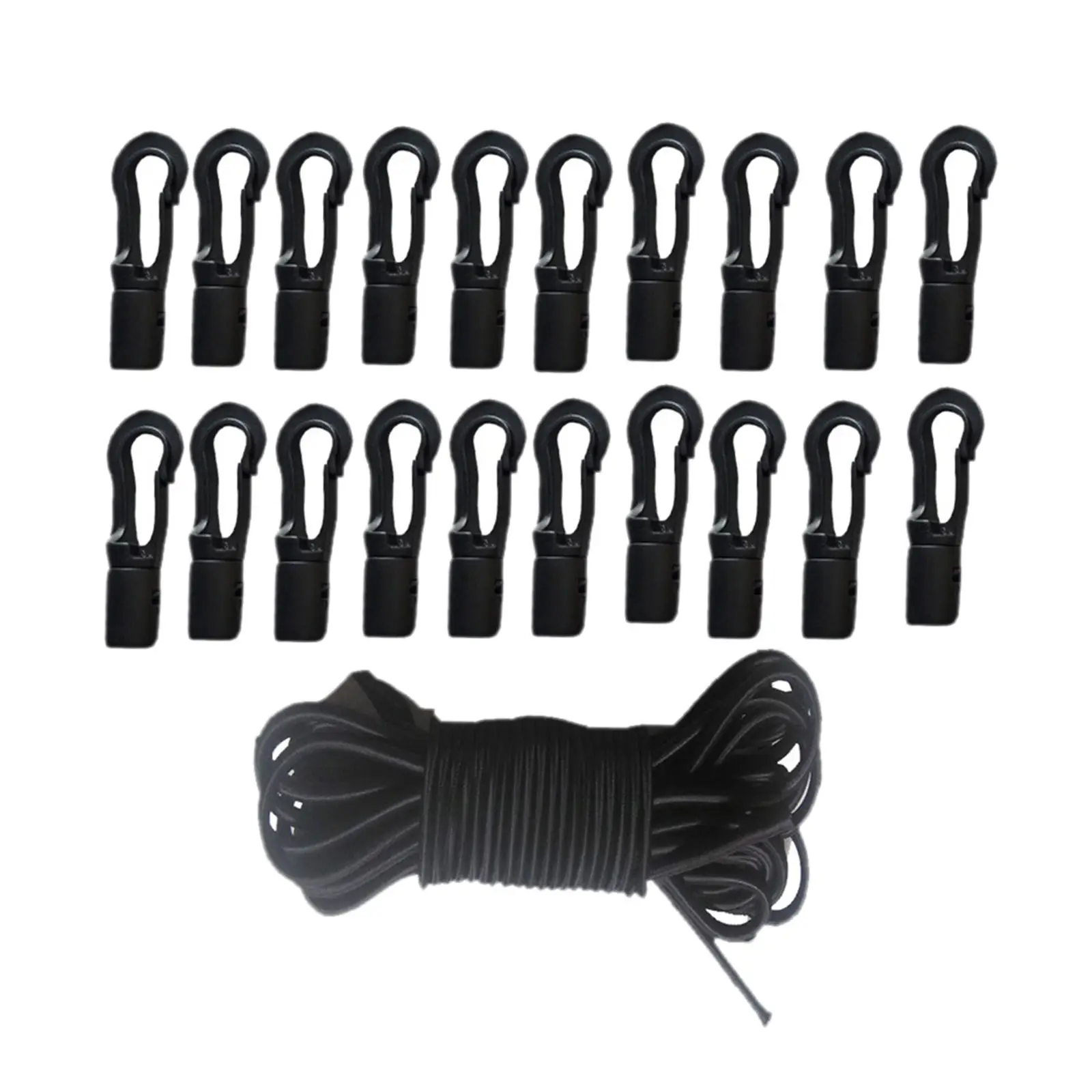 elastic shock cord Self fit plastic hooks for 5mm bungee 