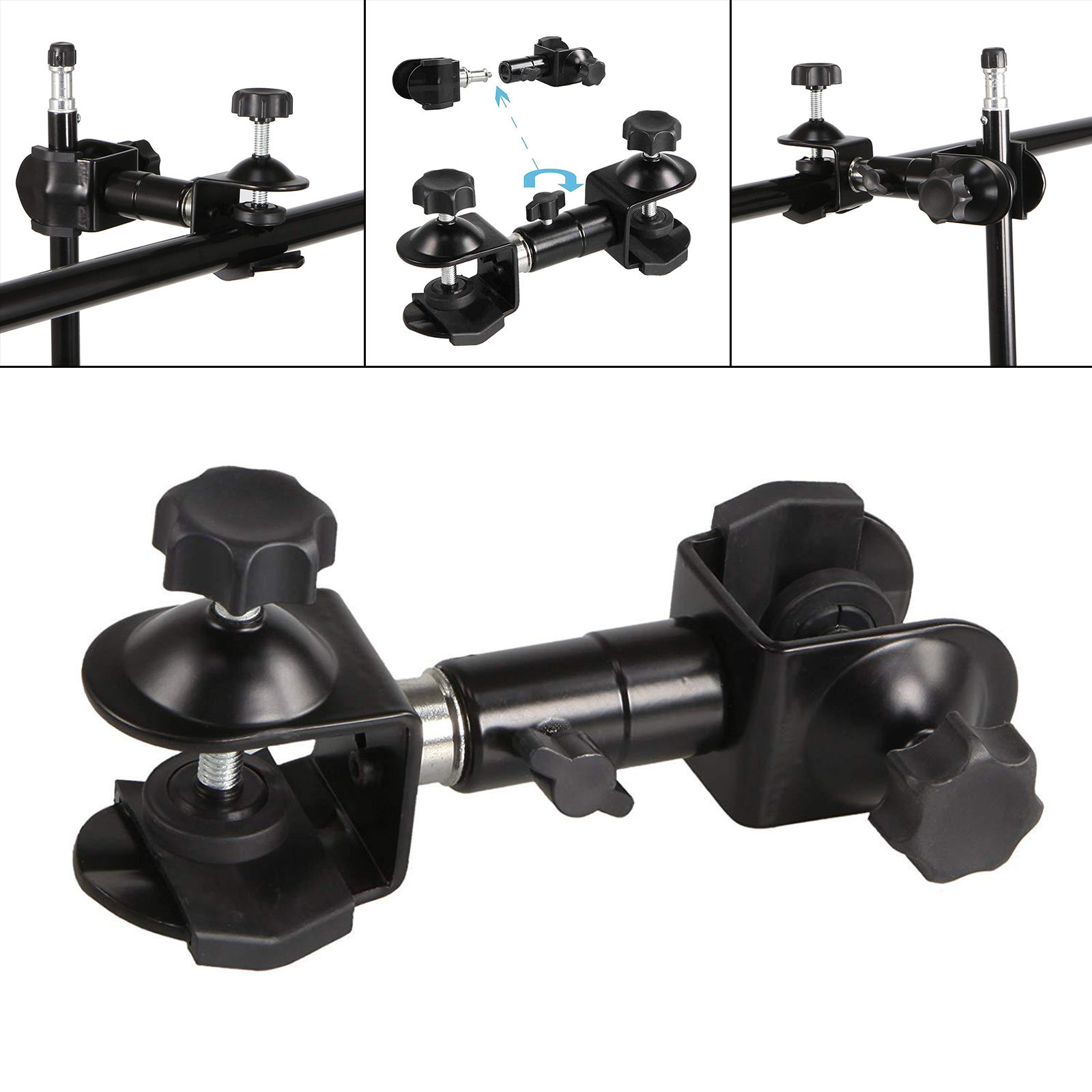 Metal Tripod Umbrella Holder for Camera Clip Clamp Bracket Stand Take Pictures Rain Shadow Adjustable Accessory