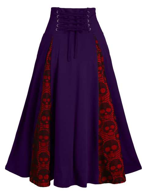 Women's Steampunk Tie Waist Skirt - Gothic Medieval Costume For Renaissance Fair, Cosplay, Halloween