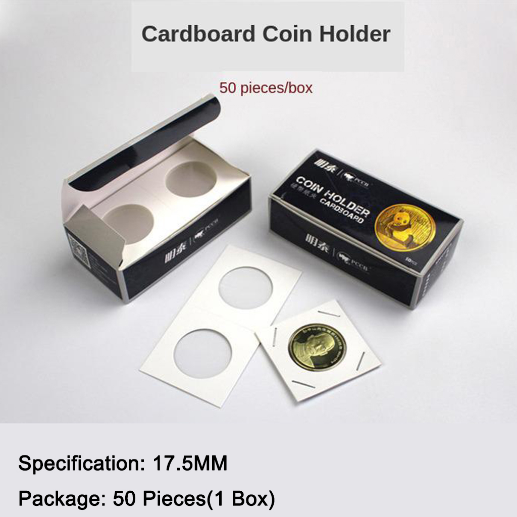 50 Pcs Cardboard Coin Holder Card 2x2 Coin  Assorment 12 Sizes Optional